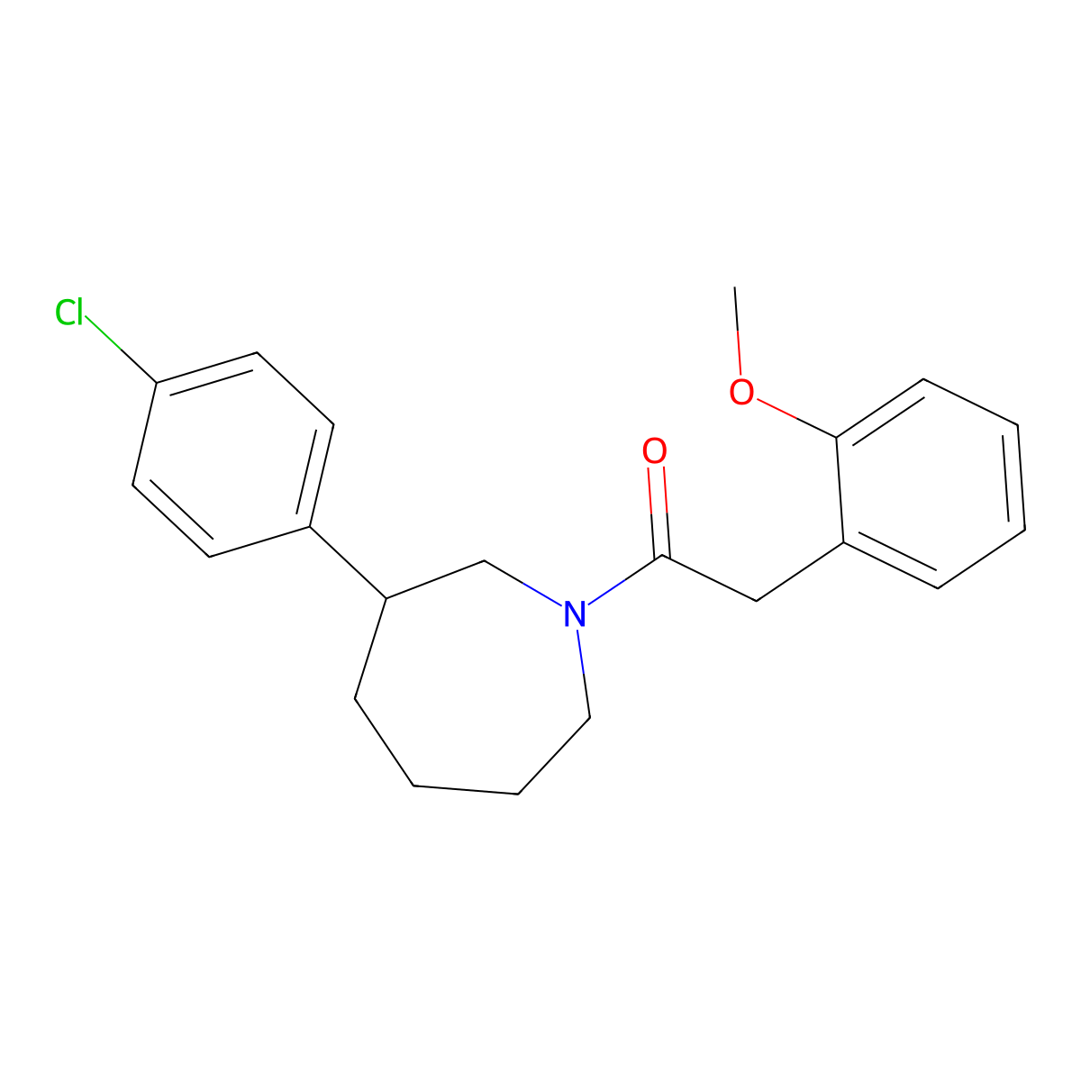 1-(3-(4-Chlorophenyl)azepan-1-yl)-2-(2-methoxyphenyl)ethanone molecular structure, CAS 1795360-40-5