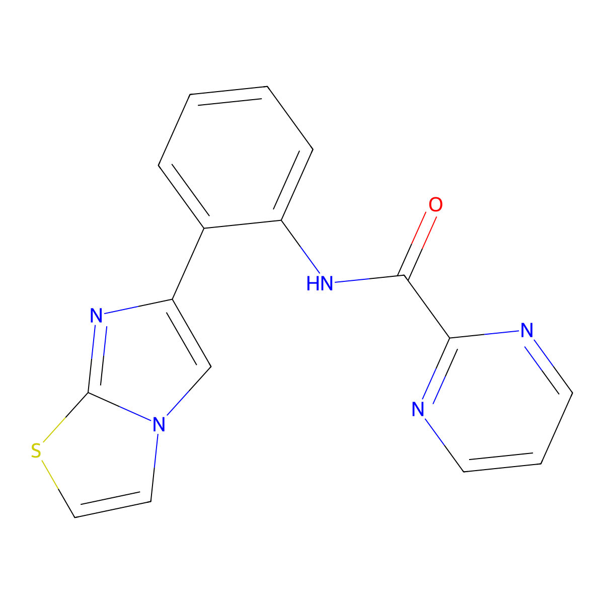 N-(2-(imidazo[2,1-b]thiazol-6-yl)phenyl)pyrimidine-2-carboxamide molecular structure, CAS 1795360-83-6