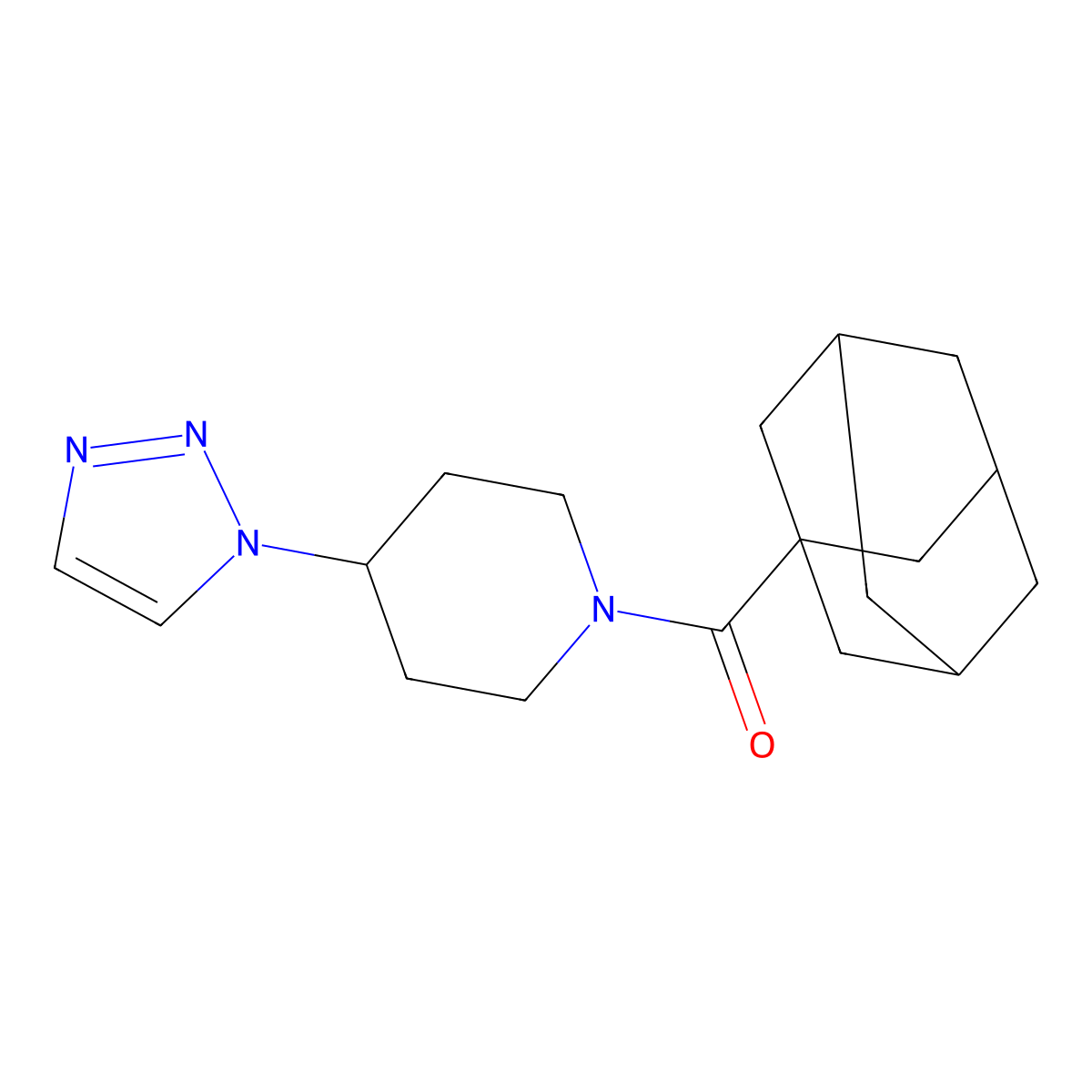 1-(adamantane-1-carbonyl)-4-(1H-1,2,3-triazol-1-yl)piperidine molecular structure, CAS 1795361-06-6