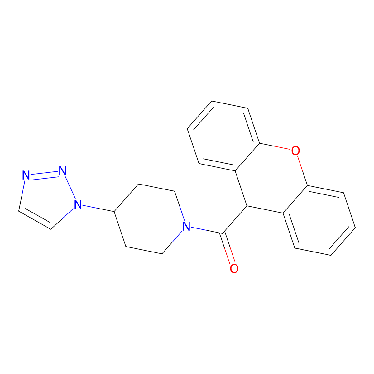 4-(1H-1,2,3-triazol-1-yl)-1-(9H-xanthene-9-carbonyl)piperidine molecular structure, CAS 1795361-14-6