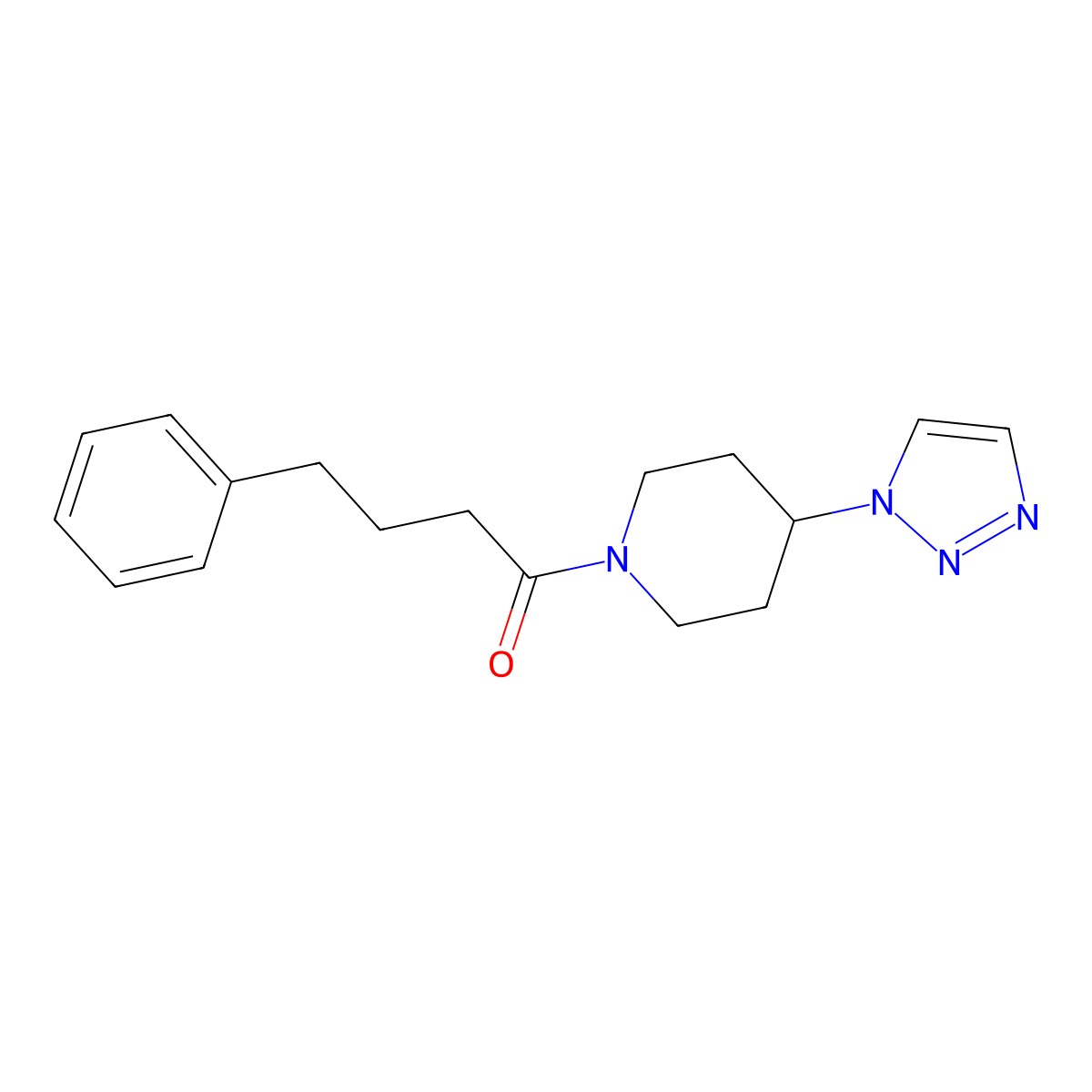1-(4-(1H-1,2,3-triazol-1-yl)piperidin-1-yl)-4-phenylbutan-1-one molecular structure, CAS 1795361-30-6