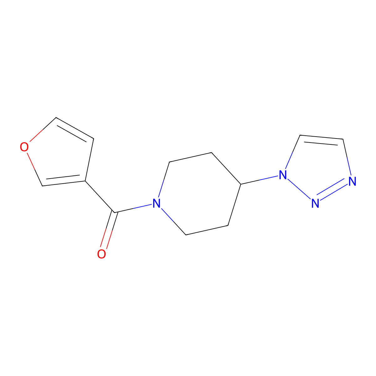 (4-(1H-1,2,3-triazol-1-yl)piperidin-1-yl)(furan-3-yl)methanone molecular structure, CAS 1795361-35-1