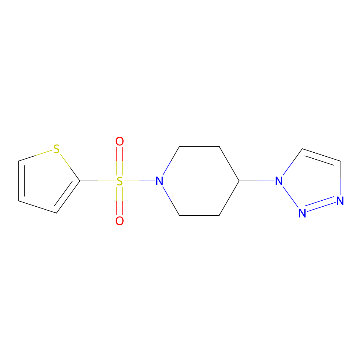 1-(thiophene-2-sulfonyl)-4-(1H-1,2,3-triazol-1-yl)piperidine molecular structure, CAS 1795361-54-4
