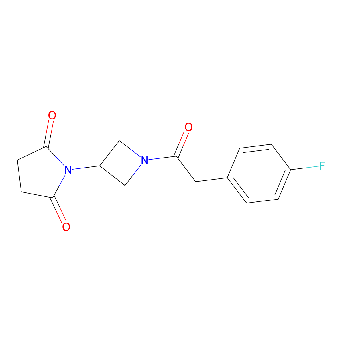 1-(1-(2-(4-Fluorophenyl)acetyl)azetidin-3-yl)pyrrolidine-2,5-dione molecular structure, CAS 1795362-66-1