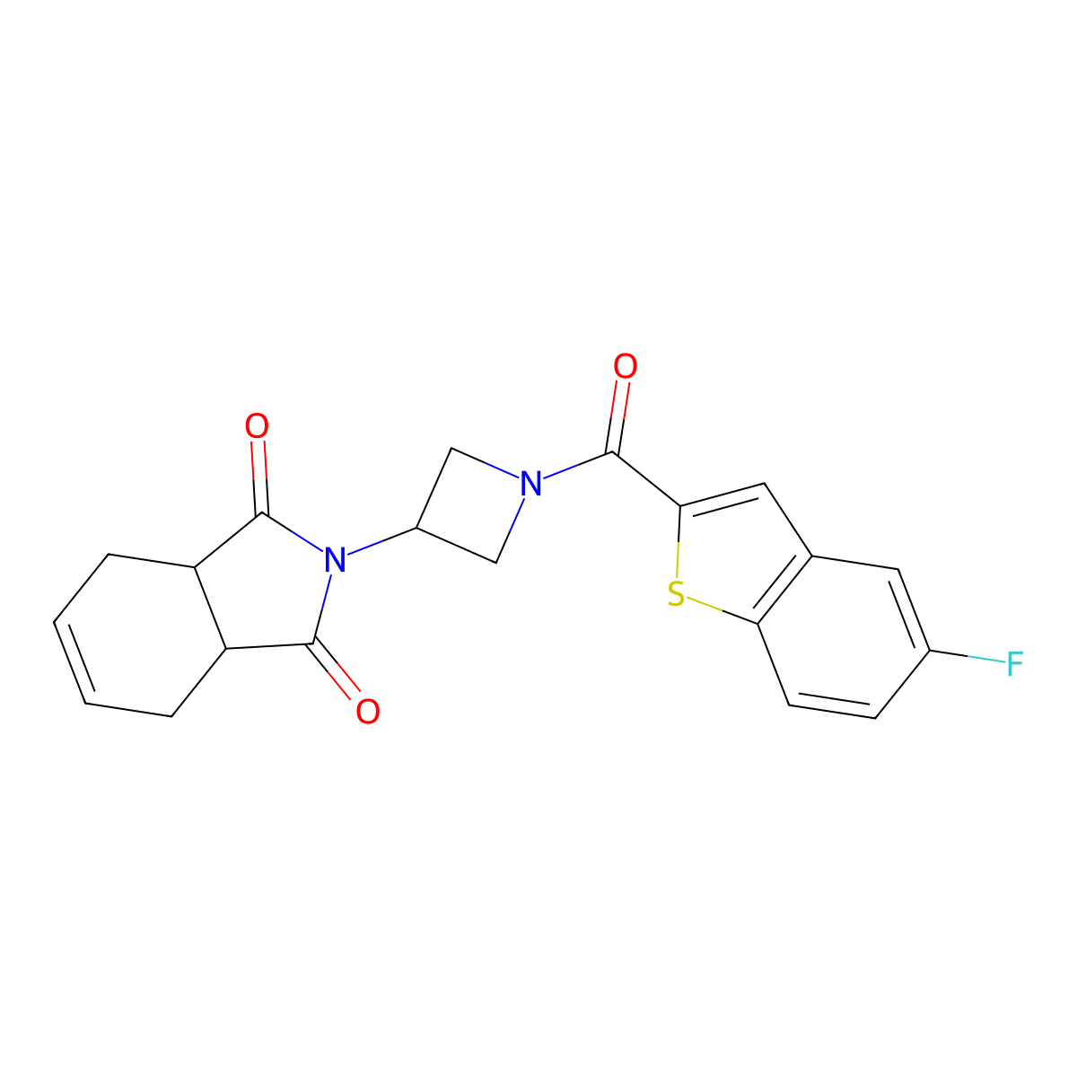 2-(1-(5-fluorobenzo[b]thiophene-2-carbonyl)azetidin-3-yl)-3a,4,7,7a-tetrahydro-1H-isoindole-1,3(2H)-dione molecular structure, CAS 1795362-90-1