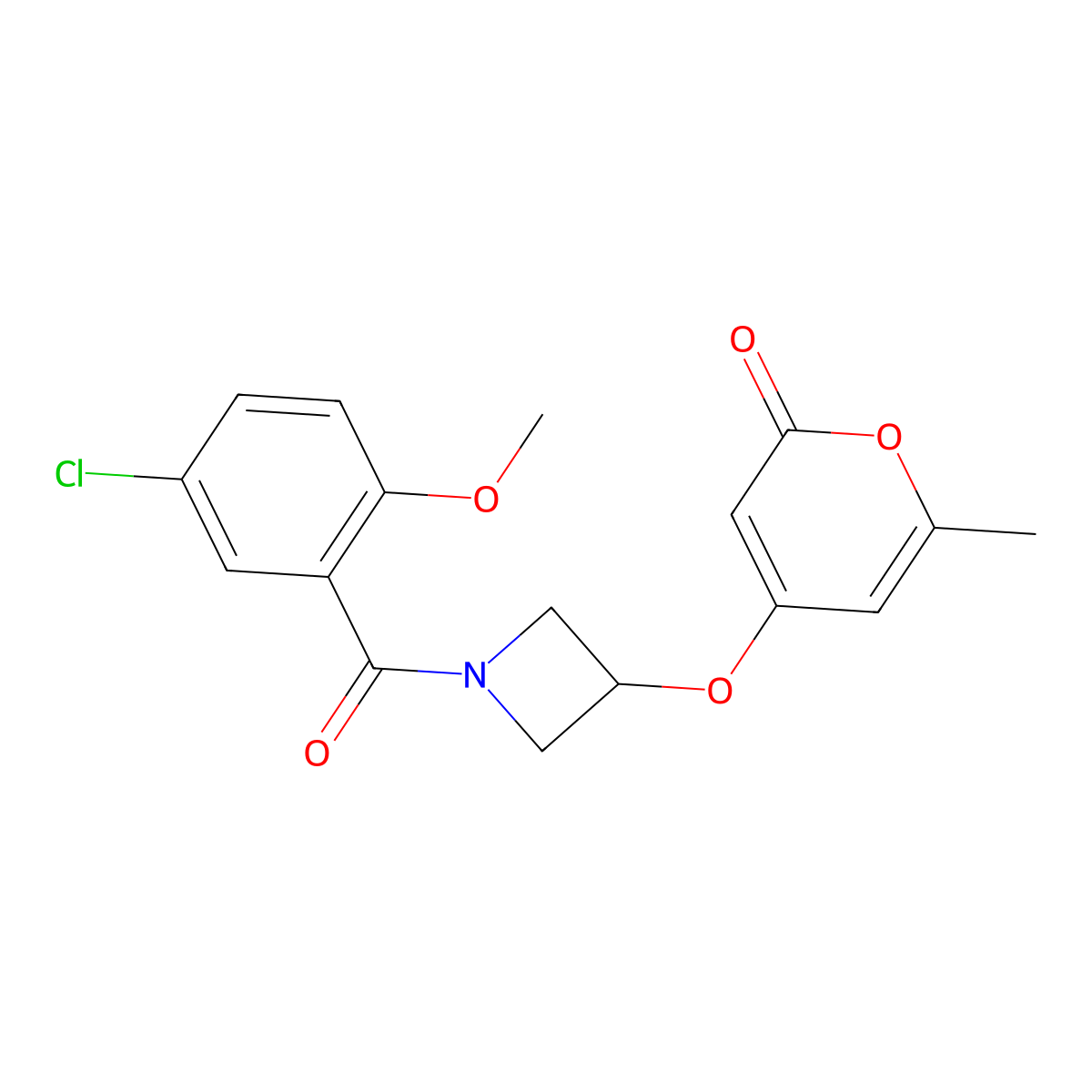 4-((1-(5-chloro-2-methoxybenzoyl)azetidin-3-yl)oxy)-6-methyl-2H-pyran-2-one molecular structure, CAS 1795363-20-0