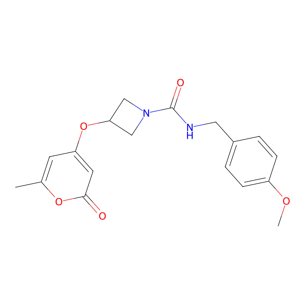 N-(4-methoxybenzyl)-3-((6-methyl-2-oxo-2H-pyran-4-yl)oxy)azetidine-1-carboxamide molecular structure, CAS 1795363-47-1
