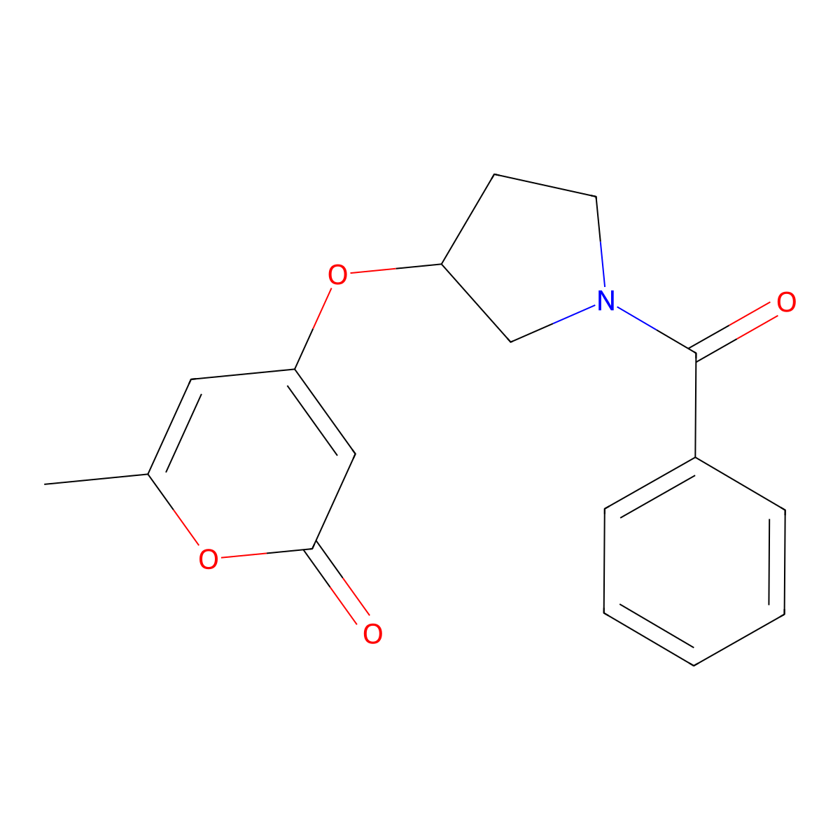 4-[(1-benzoylpyrrolidin-3-yl)oxy]-6-methyl-2H-pyran-2-one molecular structure, CAS 1795363-62-0