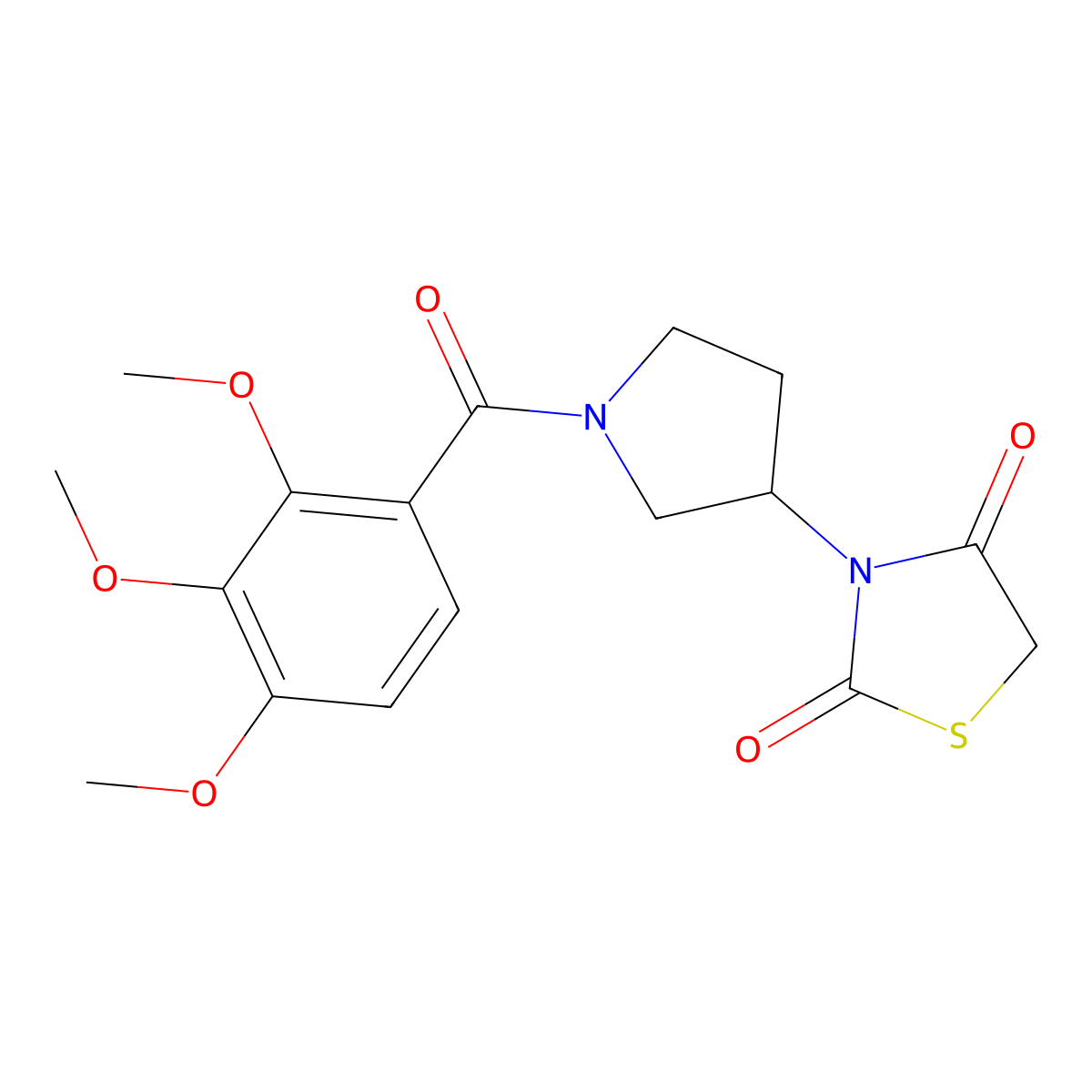 3-(1-(2,3,4-Trimethoxybenzoyl)pyrrolidin-3-yl)thiazolidine-2,4-dione molecular structure, CAS 1795364-27-0