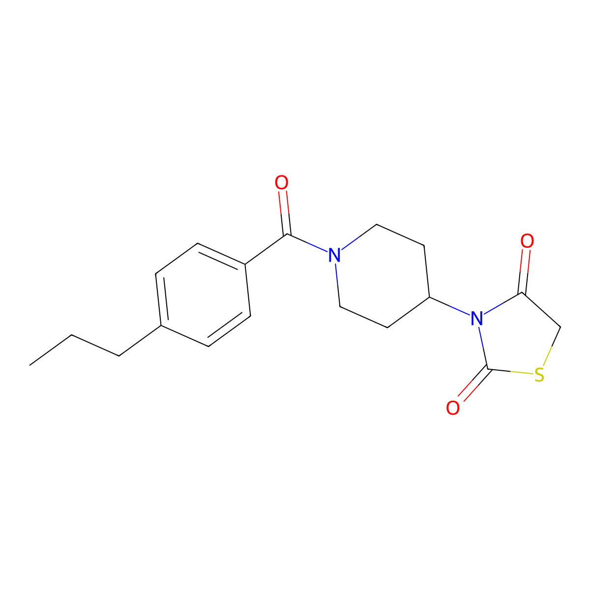 3-(1-(4-Propylbenzoyl)piperidin-4-yl)thiazolidine-2,4-dione molecular structure, CAS 1795364-43-0