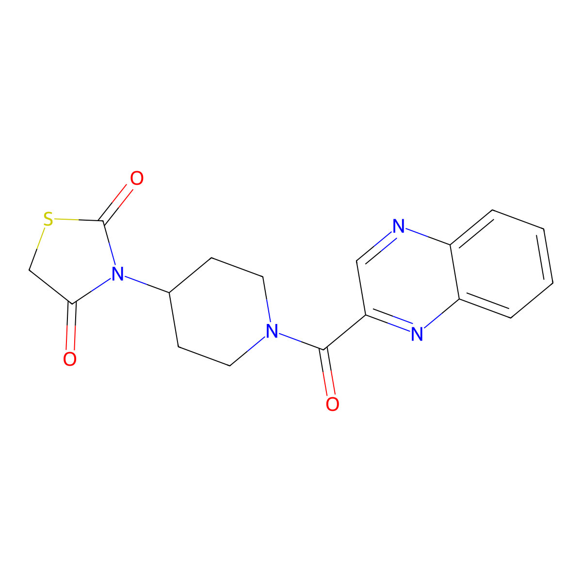 3-(1-(Quinoxaline-2-carbonyl)piperidin-4-yl)thiazolidine-2,4-dione molecular structure, CAS 1795364-47-4