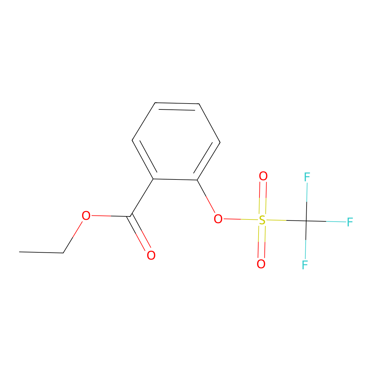 Ethyl 2-(trifluoromethylsulfonyloxy)benzoate molecular structure, CAS 179538-97-7
