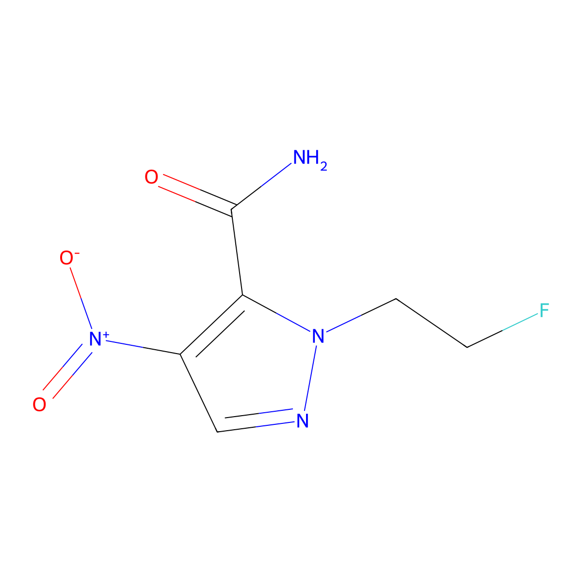 1-(2-fluoroethyl)-4-nitro-1H-pyrazole-5-carboxamide molecular structure, CAS 1795392-89-0