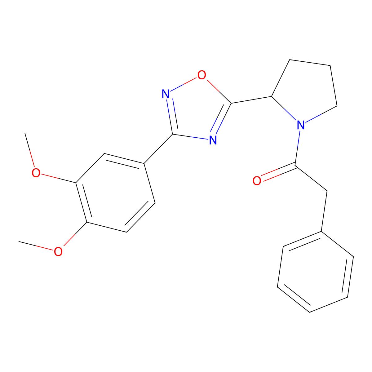 3-(3,4-Dimethoxyphenyl)-5-[1-(phenylacetyl)pyrrolidin-2-yl]-1,2,4-oxadiazole molecular structure, CAS 1795393-63-3