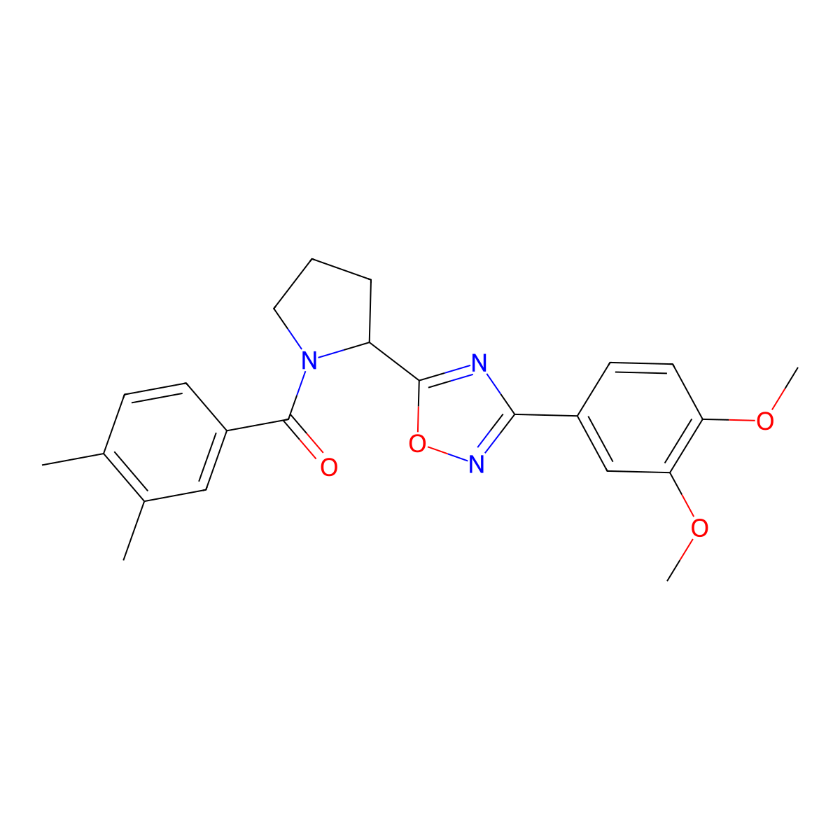 3-(3,4-Dimethoxyphenyl)-5-[1-(3,4-dimethylbenzoyl)pyrrolidin-2-yl]-1,2,4-oxadiazole molecular structure, CAS 1795393-67-7