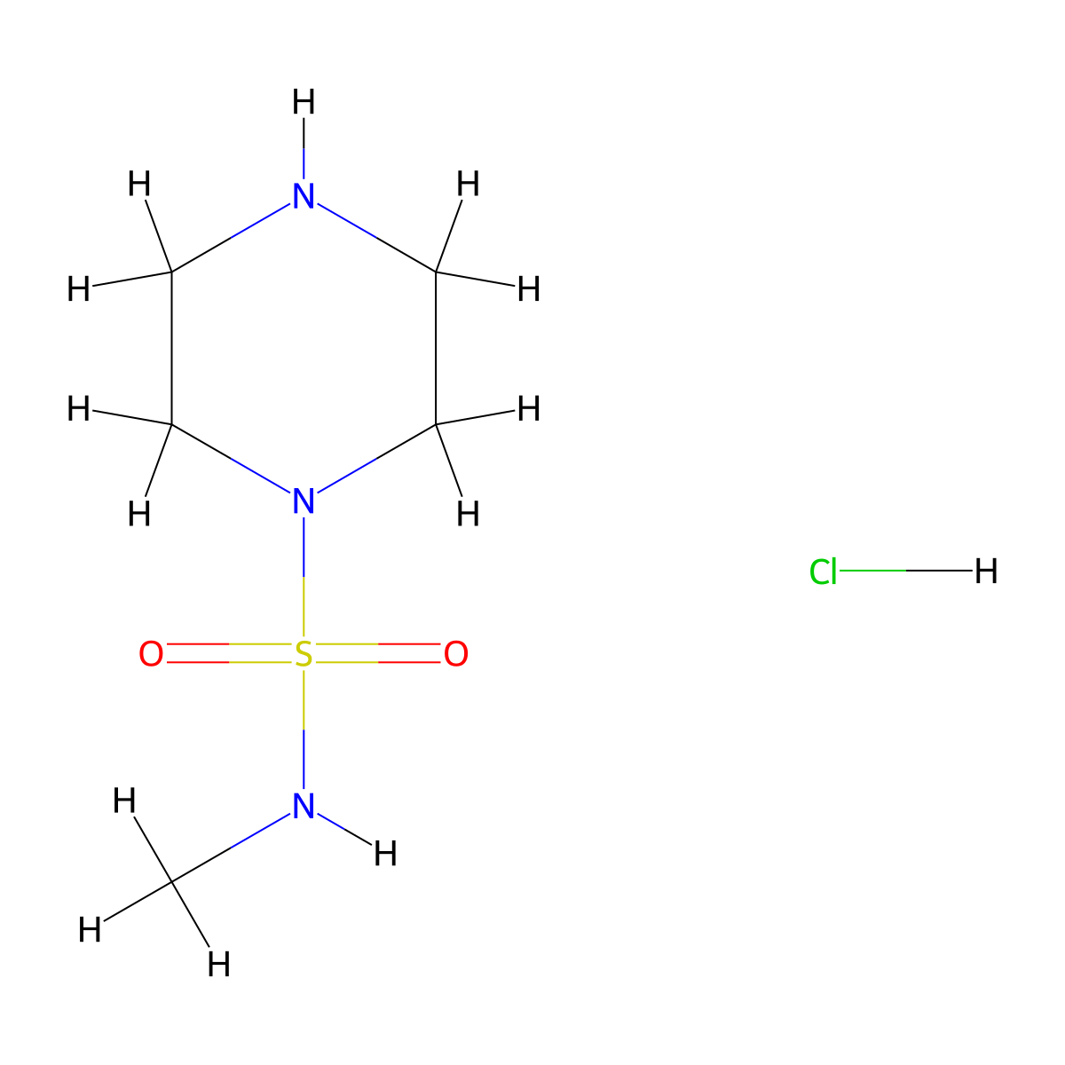 N-methylpiperazine-1-sulfonamide hydrochloride molecular structure, CAS 1795394-70-5