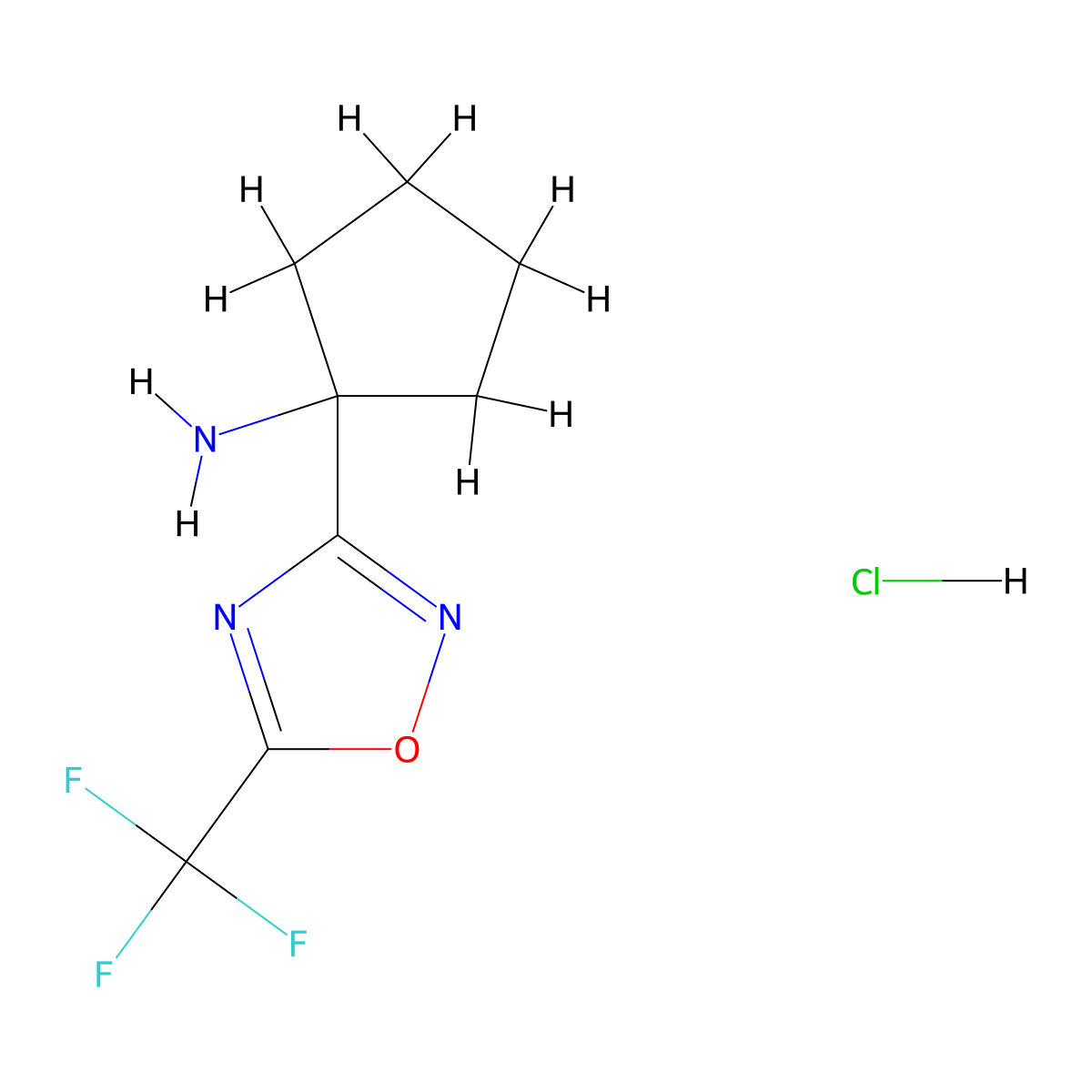 1-[5-(Trifluoromethyl)-1,2,4-oxadiazol-3-yl]cyclopentan-1-amine hydrochloride molecular structure, CAS 1795395-12-8