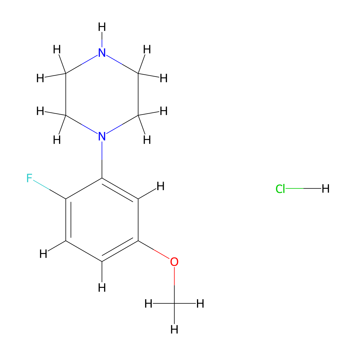 1-(2-Fluoro-5-methoxyphenyl)piperazine hydrochloride molecular structure, CAS 1795395-35-5