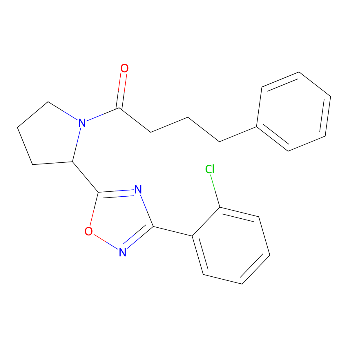 3-(2-Chlorophenyl)-5-[1-(4-phenylbutanoyl)pyrrolidin-2-yl]-1,2,4-oxadiazole molecular structure, CAS 1795396-00-7
