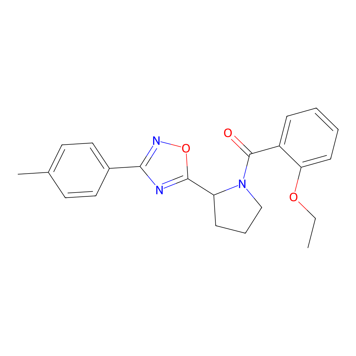 5-[1-(2-Ethoxybenzoyl)pyrrolidin-2-yl]-3-(4-methylphenyl)-1,2,4-oxadiazole molecular structure, CAS 1795396-06-3