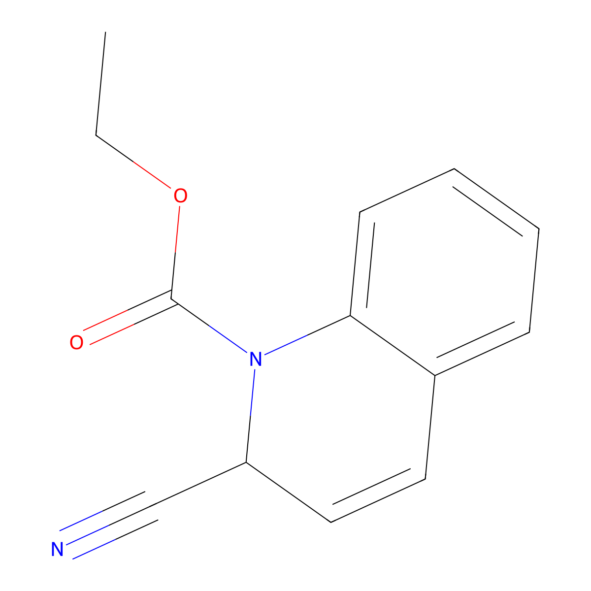Ethyl 2-cyano-1(2H)-quinolinecarboxylate molecular structure, CAS 17954-23-3