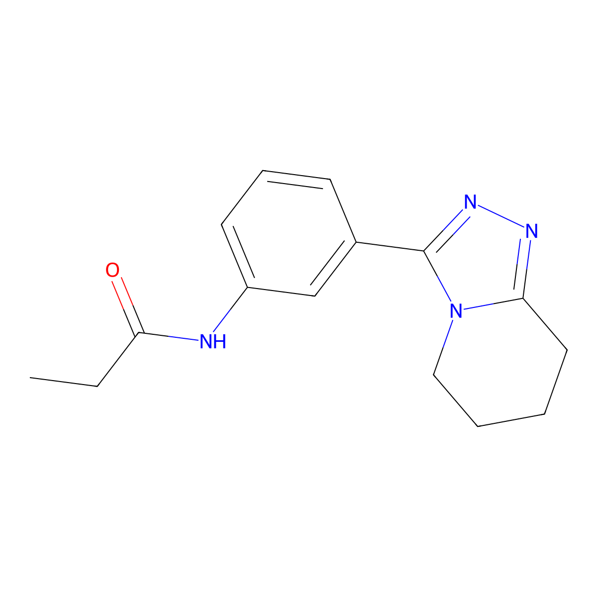 N-[3-(5,6,7,8-tetrahydro[1,2,4]triazolo[4,3-a]pyridin-3-yl)phenyl]propanamide molecular structure, CAS 1795401-25-0