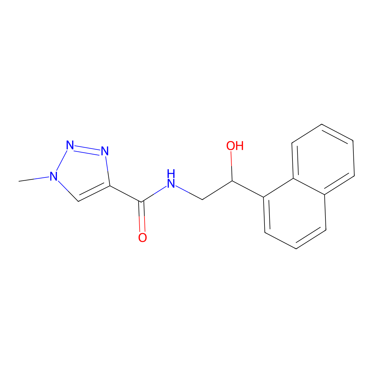N-(2-hydroxy-2-(naphthalen-1-yl)ethyl)-1-methyl-1H-1,2,3-triazole-4-carboxamide molecular structure, CAS 1795409-23-2