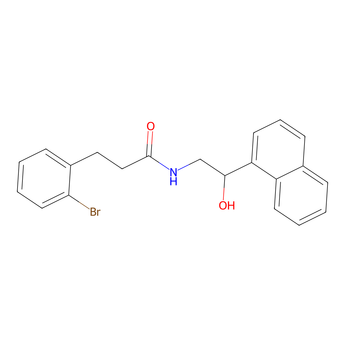 3-(2-bromophenyl)-N-(2-hydroxy-2-(naphthalen-1-yl)ethyl)propanamide molecular structure, CAS 1795409-28-7