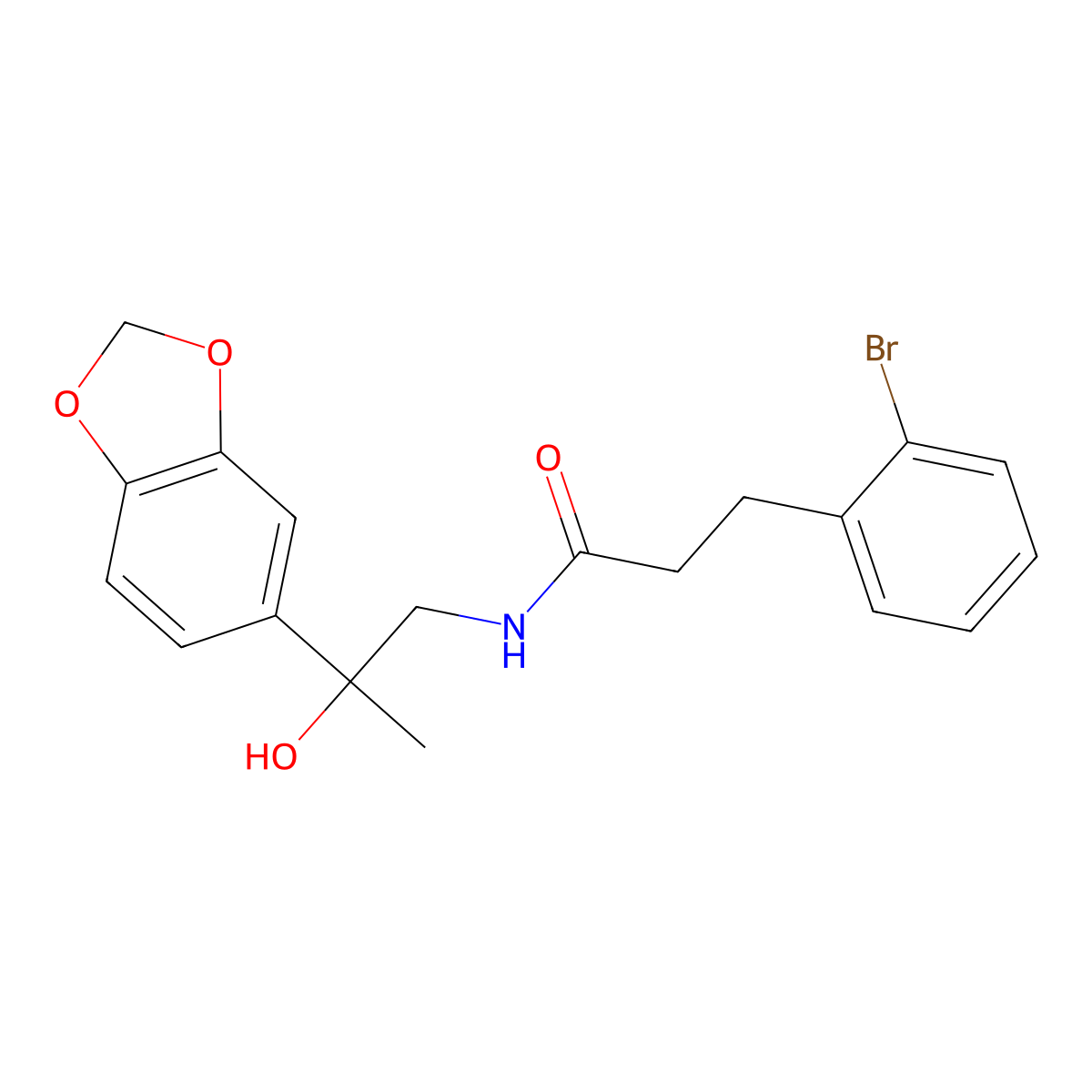 N-(2-(benzo[d][1,3]dioxol-5-yl)-2-hydroxypropyl)-3-(2-bromophenyl)propanamide molecular structure, CAS 1795409-34-5