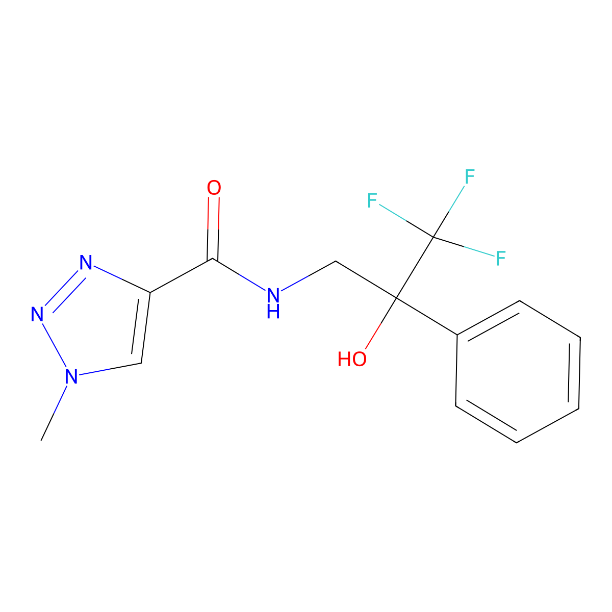 1-methyl-N-(3,3,3-trifluoro-2-hydroxy-2-phenylpropyl)-1H-1,2,3-triazole-4-carboxamide molecular structure, CAS 1795409-38-9
