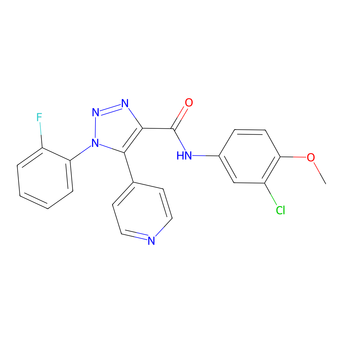 N-(3-chloro-4-methoxyphenyl)-1-(2-fluorophenyl)-5-(pyridin-4-yl)-1H-1,2,3-triazole-4-carboxamide molecular structure, CAS 1795409-43-6