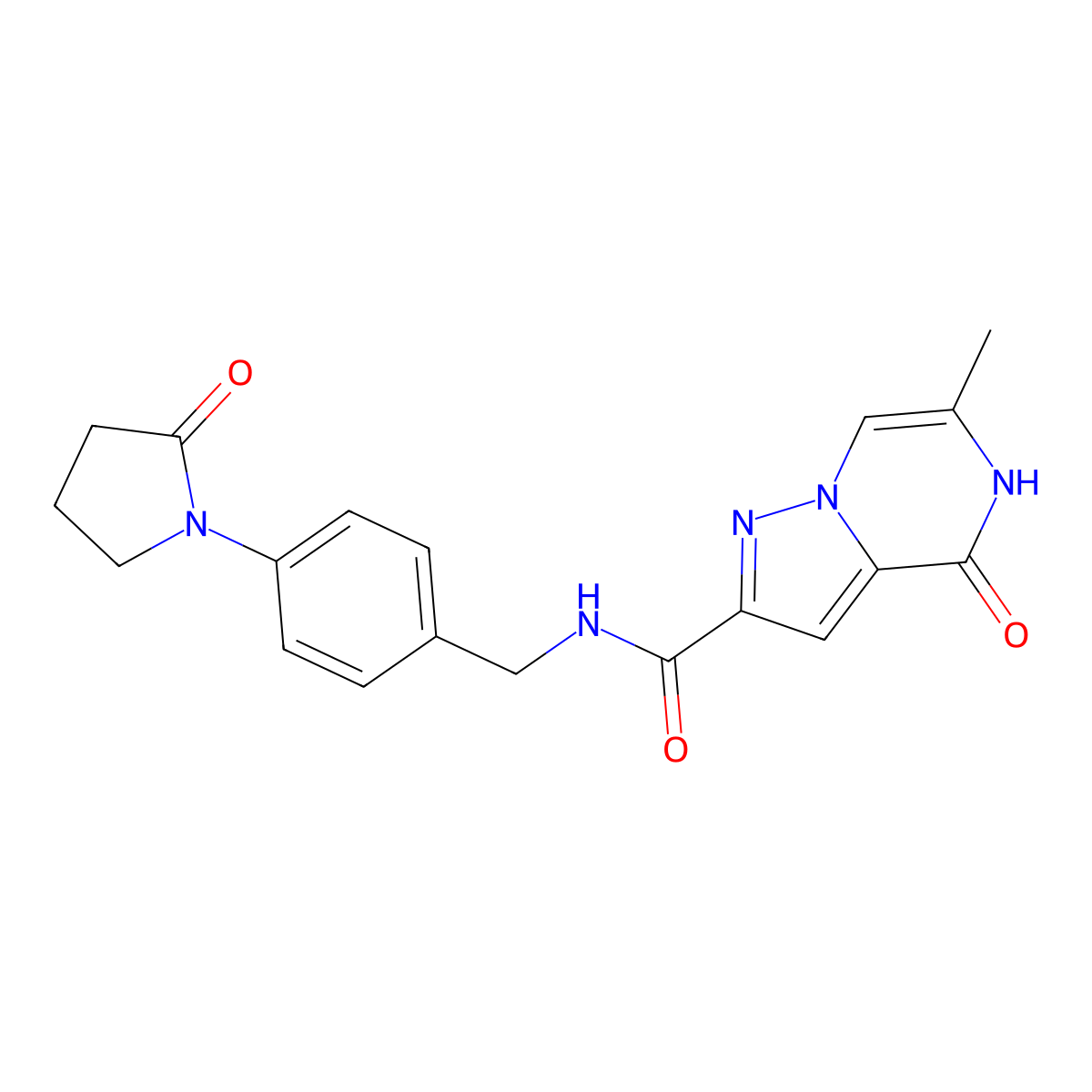 6-methyl-4-oxo-N-[4-(2-oxopyrrolidin-1-yl)benzyl]-4,5-dihydropyrazolo[1,5-a]pyrazine-2-carboxamide molecular structure, CAS 1795409-60-7