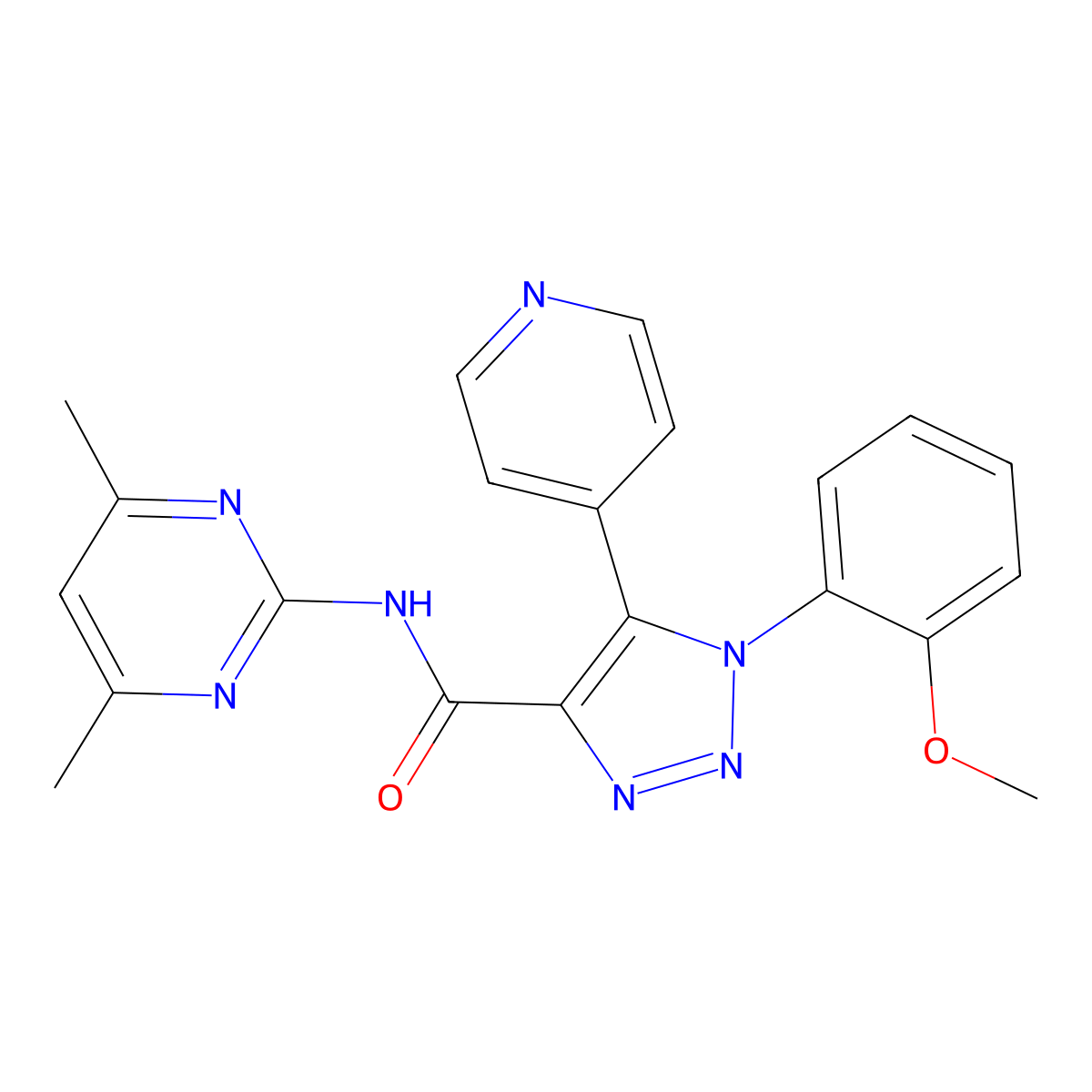 N-(4,6-dimethylpyrimidin-2-yl)-1-(2-methoxyphenyl)-5-(pyridin-4-yl)-1H-1,2,3-triazole-4-carboxamide molecular structure, CAS 1795409-66-3