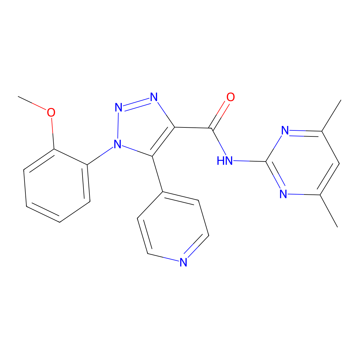 N-(4,6-dimethylpyrimidin-2-yl)-1-(2-methoxyphenyl)-5-(pyridin-4-yl)-1H-1,2,3-triazole-4-carboxamide molecular structure, CAS 1795409-66-3