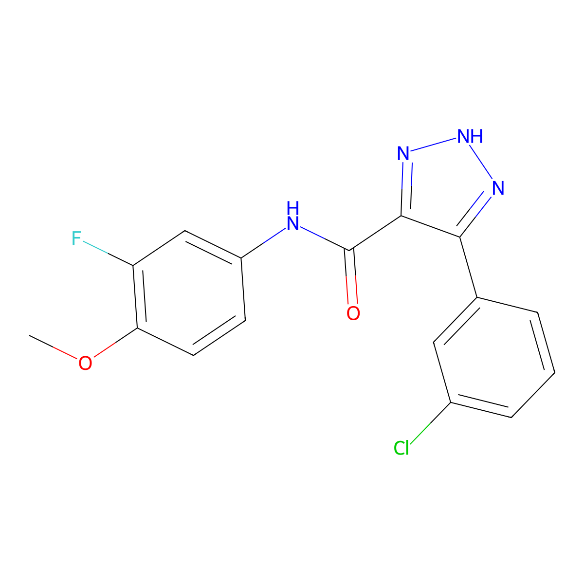 4-(3-chlorophenyl)-N-(3-fluoro-4-methoxyphenyl)-1H-1,2,3-triazole-5-carboxamide molecular structure, CAS 1795409-95-8
