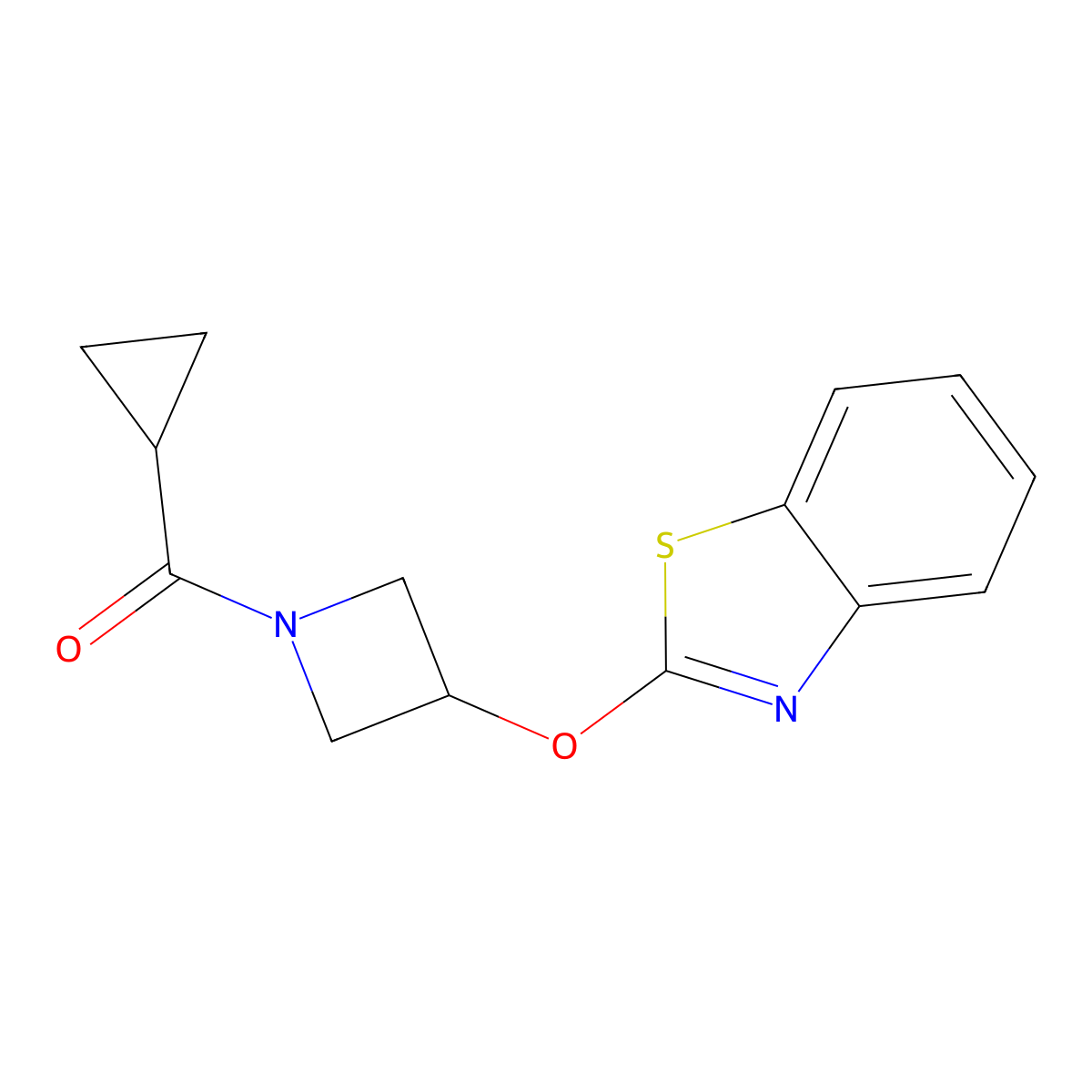 (3-(Benzo[d]thiazol-2-yloxy)azetidin-1-yl)(cyclopropyl)methanone molecular structure, CAS 1795410-08-0