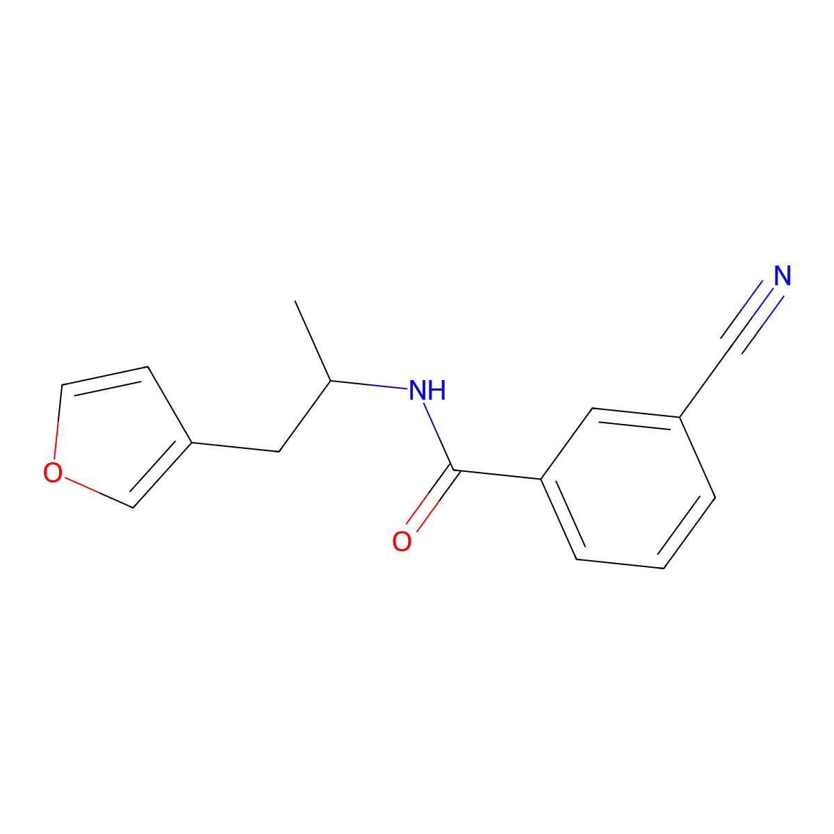 3-cyano-N-[1-(furan-3-yl)propan-2-yl]benzamide molecular structure, CAS 1795410-43-3