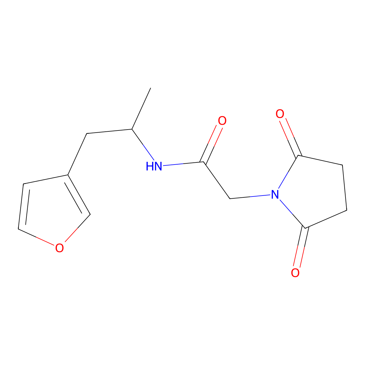 2-(2,5-dioxopyrrolidin-1-yl)-N-[1-(furan-3-yl)propan-2-yl]acetamide molecular structure, CAS 1795410-48-8