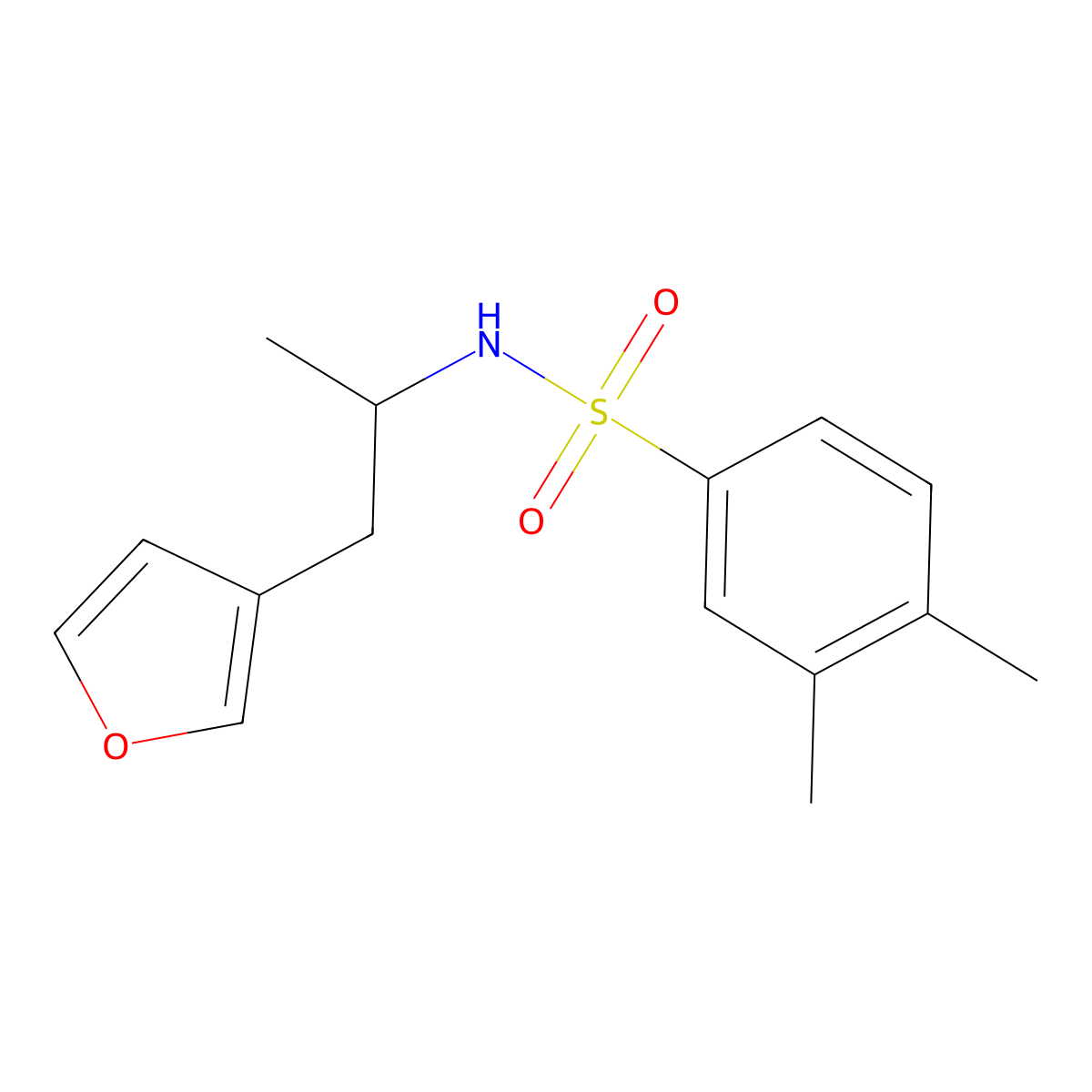 N-(1-(furan-3-yl)propan-2-yl)-3,4-dimethylbenzenesulfonamide molecular structure, CAS 1795410-75-1