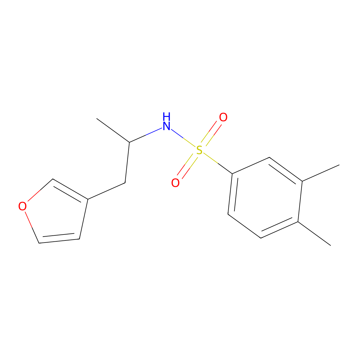 N-(1-(furan-3-yl)propan-2-yl)-3,4-dimethylbenzenesulfonamide molecular structure, CAS 1795410-75-1