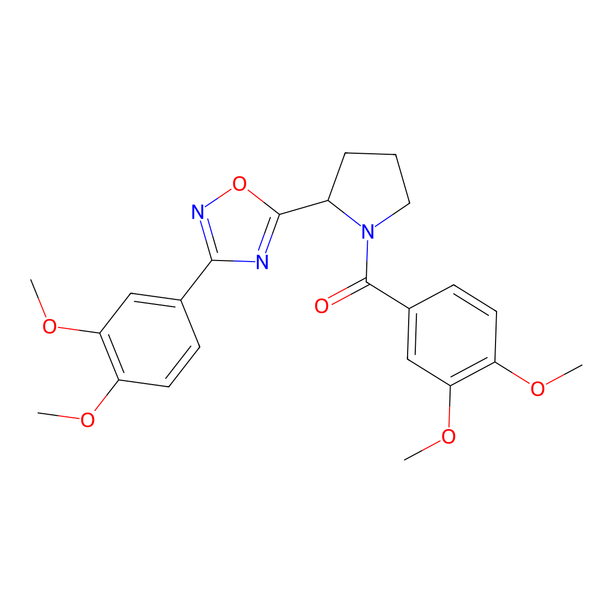 5-[1-(3,4-Dimethoxybenzoyl)pyrrolidin-2-yl]-3-(3,4-dimethoxyphenyl)-1,2,4-oxadiazole molecular structure, CAS 1795411-52-7