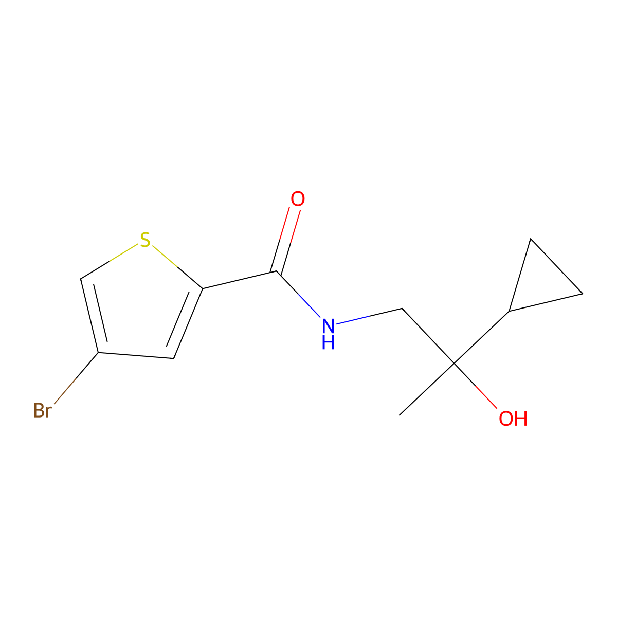 4-bromo-N-(2-cyclopropyl-2-hydroxypropyl)thiophene-2-carboxamide molecular structure, CAS 1795411-55-0
