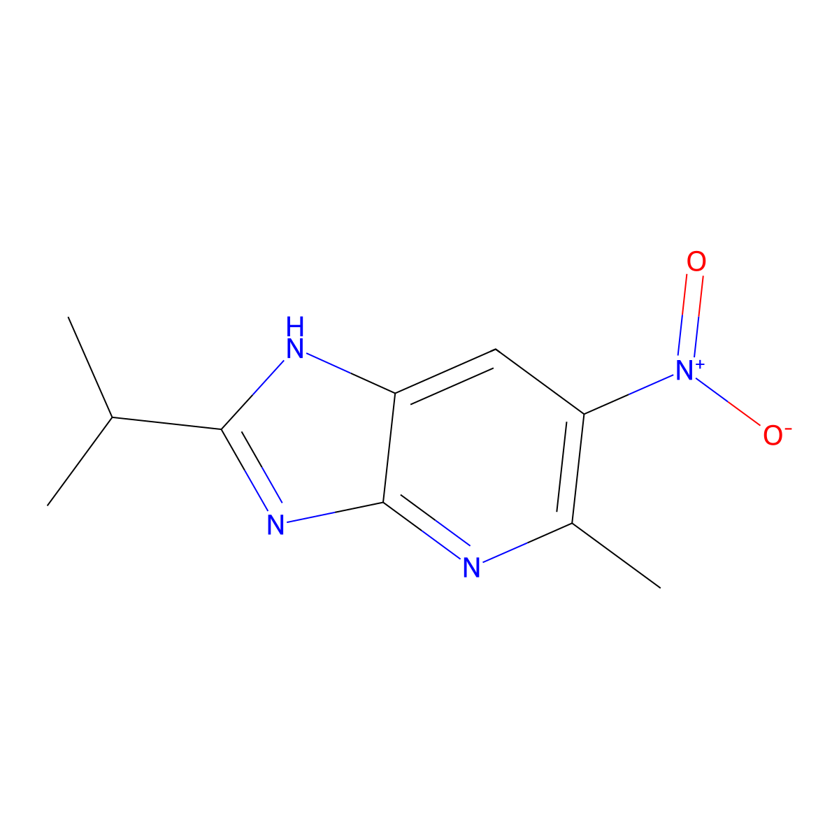 2-isopropyl-5-methyl-6-nitro-3H-imidazo[4,5-b]pyridine molecular structure, CAS 1795412-28-0