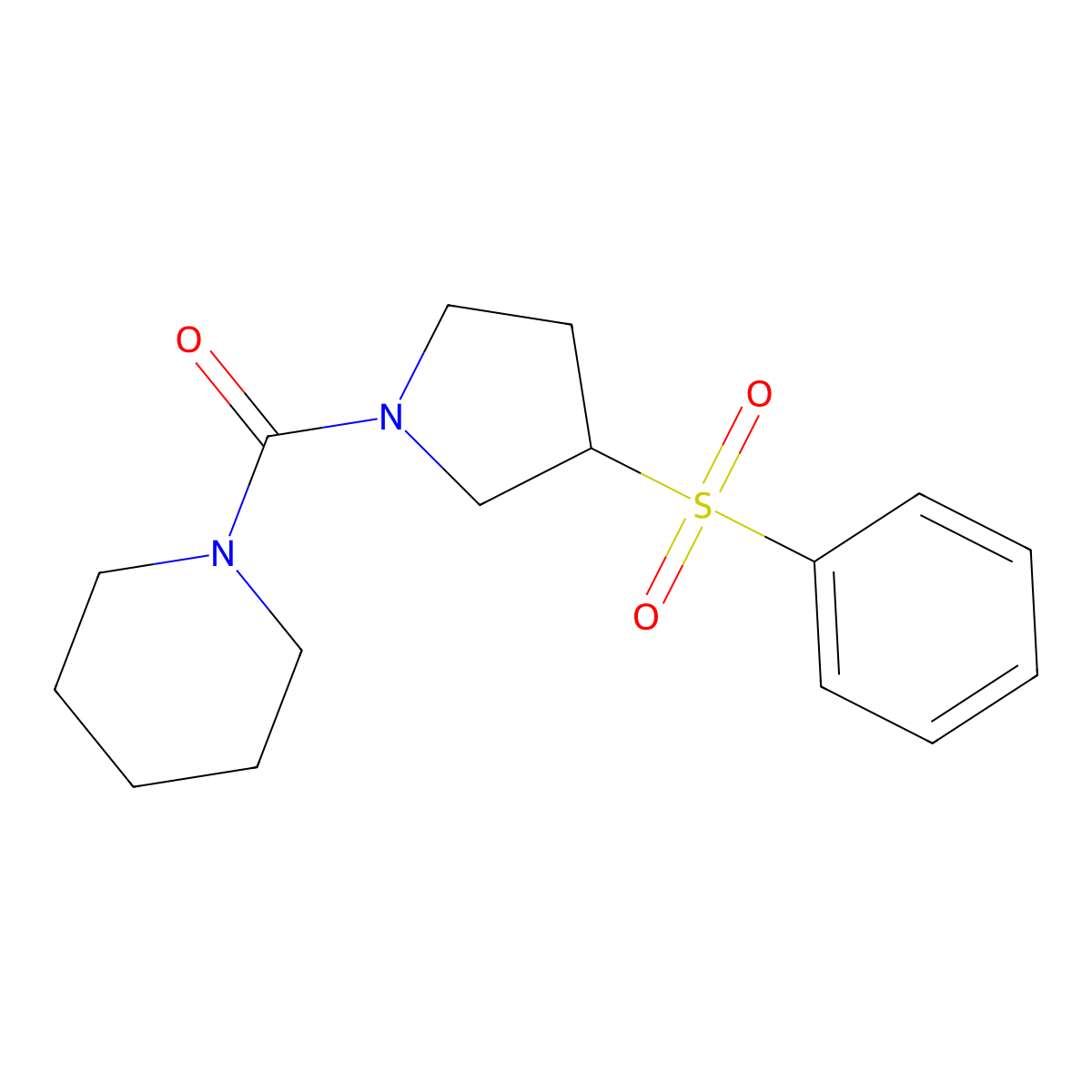 (3-(Phenylsulfonyl)pyrrolidin-1-yl)(piperidin-1-yl)methanone molecular structure, CAS 1795412-32-6