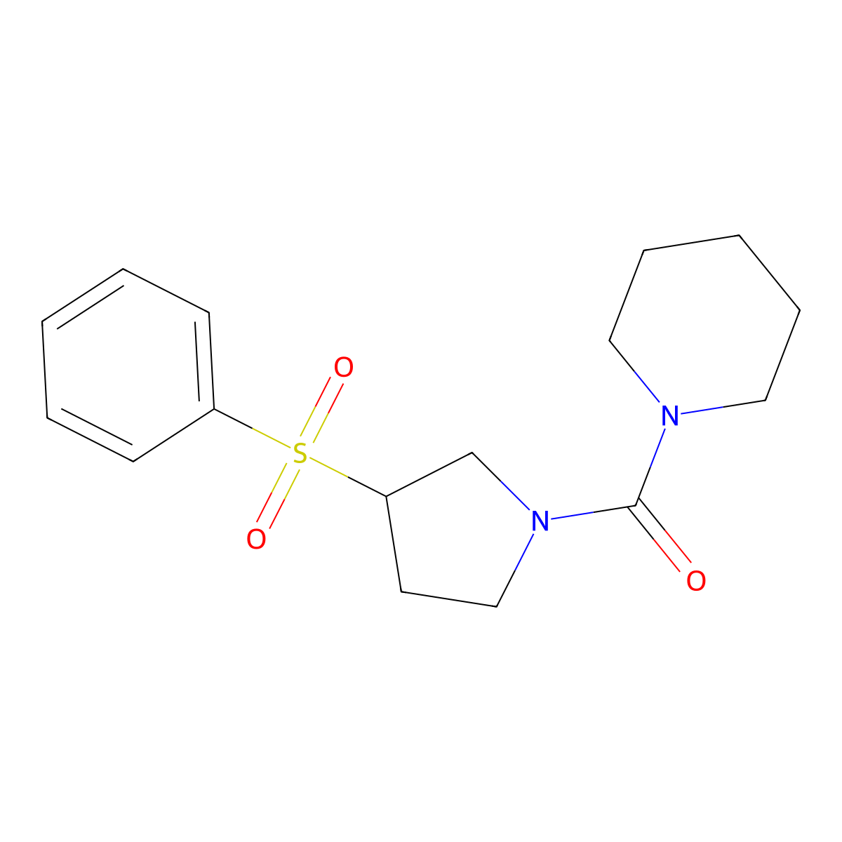 (3-(Phenylsulfonyl)pyrrolidin-1-yl)(piperidin-1-yl)methanone molecular structure, CAS 1795412-32-6