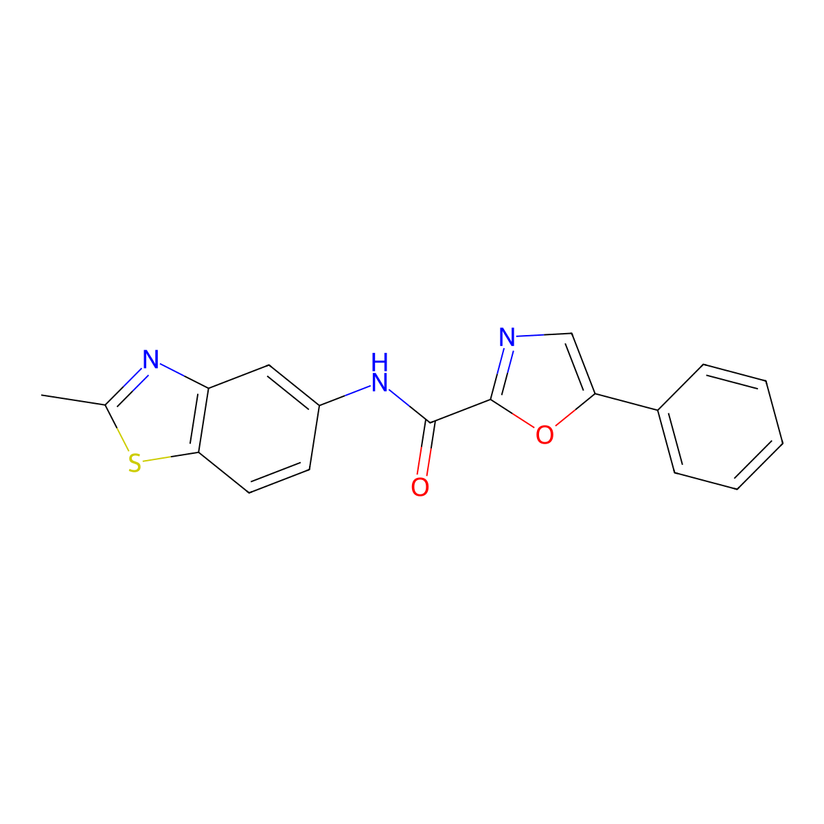 N-(2-methylbenzo[d]thiazol-5-yl)-5-phenyloxazole-2-carboxamide molecular structure, CAS 1795412-36-0