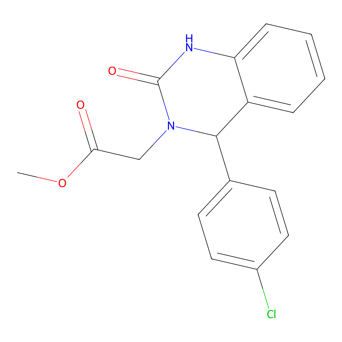 methyl 2-(4-(4-chlorophenyl)-2-hydroxyquinazolin-3(4H)-yl)acetate molecular structure, CAS 1795412-45-1