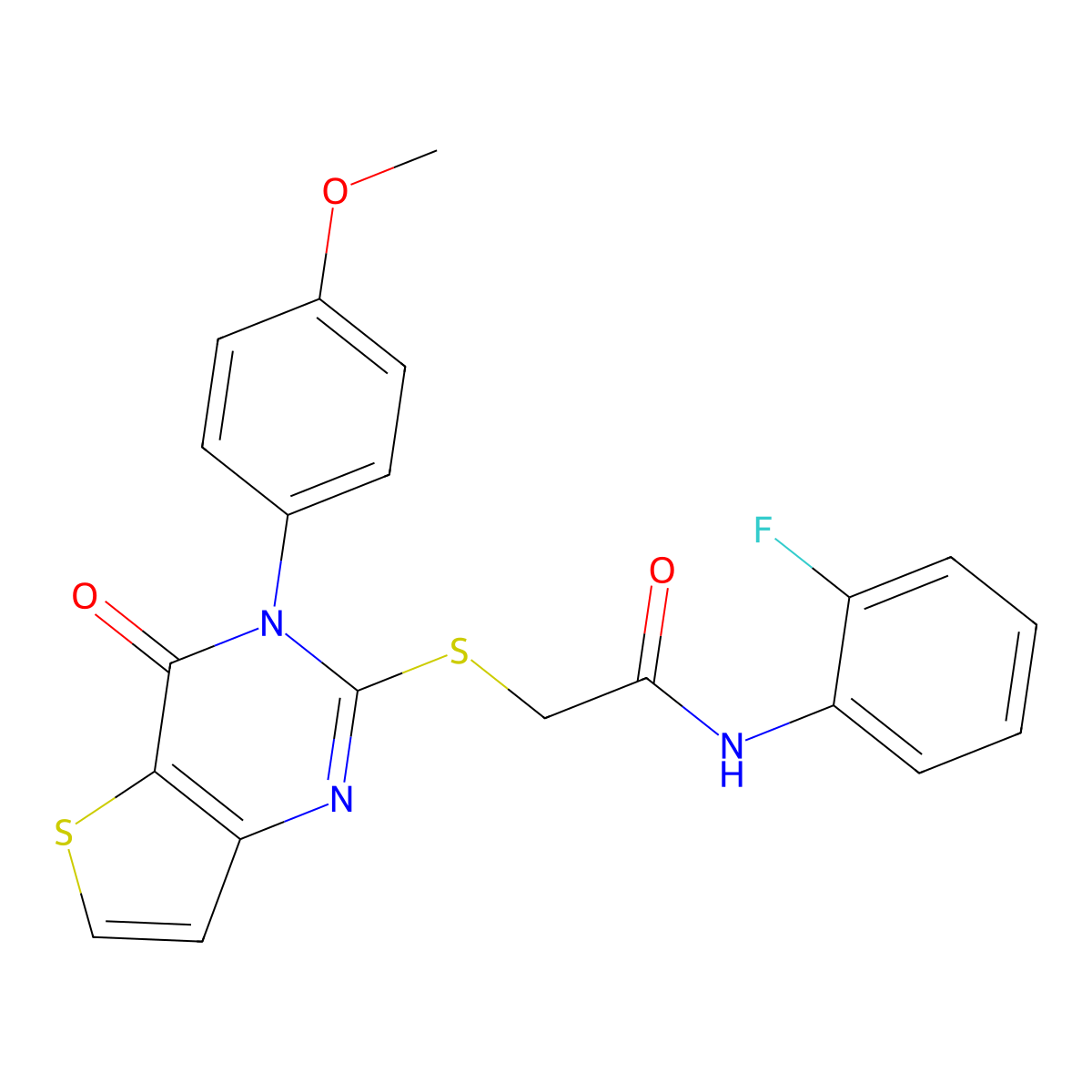 N-(2-fluorophenyl)-2-((3-(4-methoxyphenyl)-4-oxo-3,4-dihydrothieno[3,2-d]pyrimidin-2-yl)thio)acetamide molecular structure, CAS 1795413-34-1