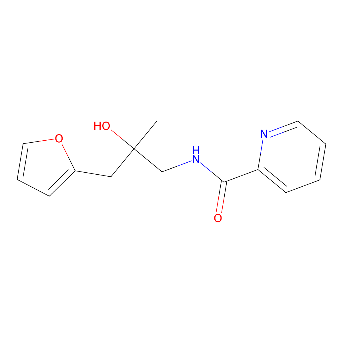 N-(3-(furan-2-yl)-2-hydroxy-2-methylpropyl)picolinamide molecular structure, CAS 1795413-50-1