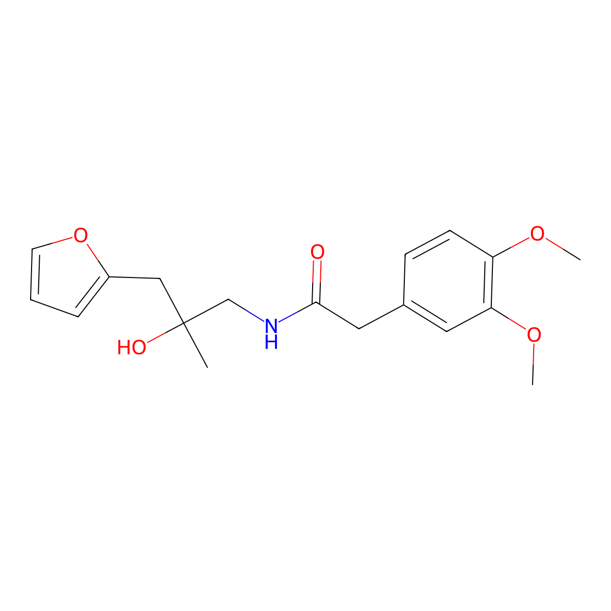 2-(3,4-dimethoxyphenyl)-N-(3-(furan-2-yl)-2-hydroxy-2-methylpropyl)acetamide molecular structure, CAS 1795413-54-5
